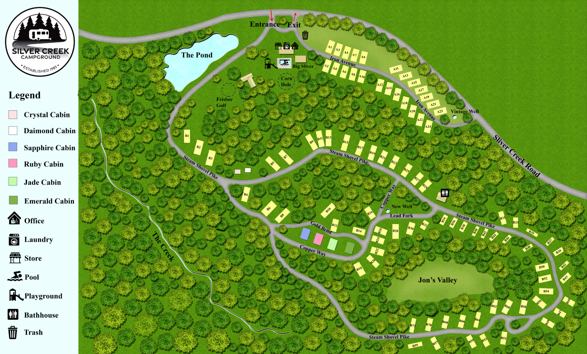 Campground map for silver creek
